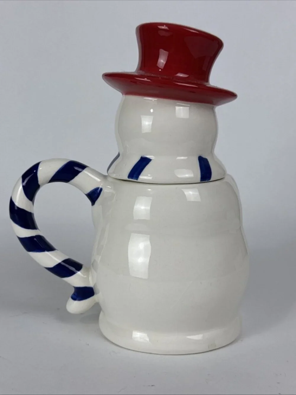 Temptations Snowman Red Hat Ceramic 12oz Mug holiday Christmas decor cup
